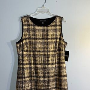 NWT American Living Gold Metallic Tank Dress Black and gold plus size 18